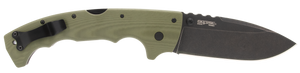 Cold Steel CSFL50MAX 5-Max 5" Folding Drop Point Plain Black Stonewashed S35VN Blade, 7.13" OD Green Textured G10 Handle