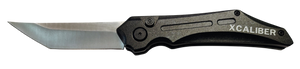Xcaliber Knife Company Switch Blade 3.50" Folding Tanto Plain Stainless D2 Steel Blade, 4.75" Black Aluminum Handle