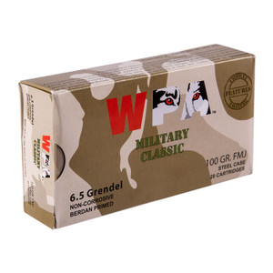 Wolf Military Classic Rifle Ammunition 6.5 Grendel 100gr FMJ 2690 fps 20/ct