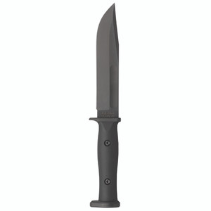 KA-BAR Slabby Fixed Blade Knife 6-9/10? 1095 Cro-Van Nylon Handle Black