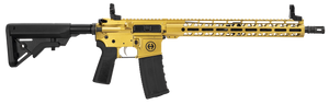Hi-Point HP15R-556GOLD HP 15R 5.56 NATO 30+1 16" Black Threaded Barrel, Gold Aluminum Receiver w/Picatinny Rail, M-LOK Handguard, B5 Bravo Black Polymer Stock, Black B5 P Type 23 Grip