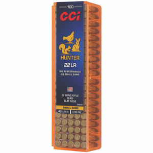 CCI 3R40LFN Hunter 22LR 40gr Lead Flat Nose 100 Per Box/50 Case