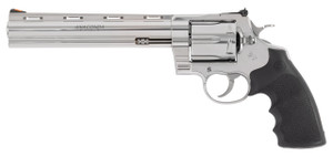 Colt Mfg ANACONDASP8RTS45C Anaconda 45 Colt (Long Colt) 6rd Shot 8" Stainless Vent Rib Barrel, Cylinder & Frame, Black Grip