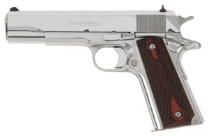Colt Mfg O1911CBS38 1911 Government 38 Super 9+1 5" Stainless Steel Barrel, Bright Stainless Serrated Slide, Bright Stainless Steel Frame w/Beavertail