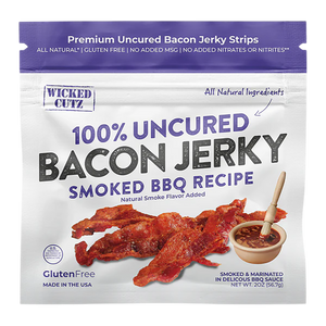 Wicked Cutz WCPJ02BQ Smoked BBQ Bacon Jerky 10 Pack
