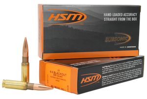 HSM 86BLK1N 8.6Blackout 300gr Hollow Point Boat Tail 20 Per Box/25 Case