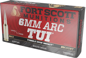 Fort Scott Munitions 6ARC-090-SCV2 Tumble Upon Impact (TUI) 6ARC 90gr Solid Copper Spun 20 Per Box/10 Case