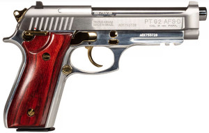 Taurus 1-920159GLD-HW1 92 Full Size Frame 9mm Luger 17+1 5" Matte Stainless Steel Barrel, Serrated Stainless Steel Slide, Natural Anodized Aluminum Frame w/Beavertail & Picatinny Rail, Rosewood Grip