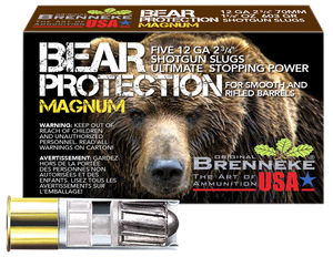 Brenneke SL122BPM Bear Protection 12Gauge 2.75" 1 3/8oz Slug Shot 5 Per Box/50 Case
