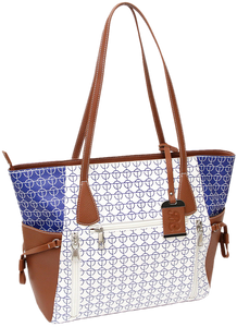 BDOG BDP-086 TOTE STYLE PURSE W/HOLSTER WHT/BLU