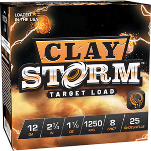 Fiocchi Ammunition Clay Storm 12 Gauge 2-3/4'' 1-1/8Oz #8 Shot 1250 Fps 25/Box