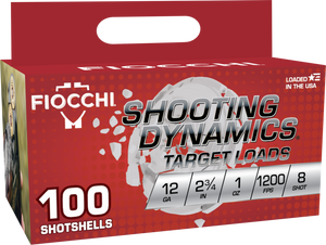 Fiocchi 12SDB18 Shooting Dynamics 12Gauge 2.75" 1oz 8Shot 100 Per Box/2 Case
