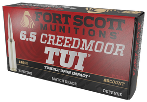 Fort Scott Munitions 65CM-140-SCV2 Tumble Upon Impact (TUI) 6.5Creedmoor 140gr Solid Copper Spun 20 Per Box/10 Case