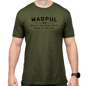 Magpul MAG1112-317-L Go Bang Parts OD Green Cotton/Polyester Short Sleeve Large