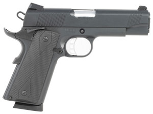 Tisas Arms 10100121 1911 Carry 9mm Luger 9+1 4.25" Black Cerakote Carbon Steel Serrated Slide & Frame w/Beavertail Black Rubber