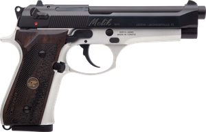 Derya Firearms MELIK9TTTR Melik 9mm Luger 17+1 4.90" Black Melonite Steel Barrel Black Melonite Serrated Steel Slide Silver