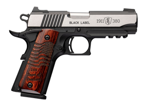 Browning 051125492 1911 Black Label Medallion 250 Compact 380 ACP 8+1 3.63" Matte Stainless Barrel & Blackened w/Silver Polished