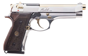 Derya Firearms MELIK9.NG.TR Melik 9mm Luger 17+1 4.90" Gold TiN Steel Barrel Black Melonite Serrated Steel Slide Black Aluminum