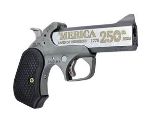 Bond Arms 250th 'Merica Derringer .45-70 Govt 1rd Capacity 4.25" Stainless Barrel Rough Finish B6 Extended Grip