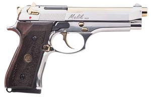 Derya Firearms 15L.MELIK9.NG.TR Melik 9mm Luger 15+1 4.90" Gold TiN Steel Barrel Black Melonite Serrated Steel Slide Black