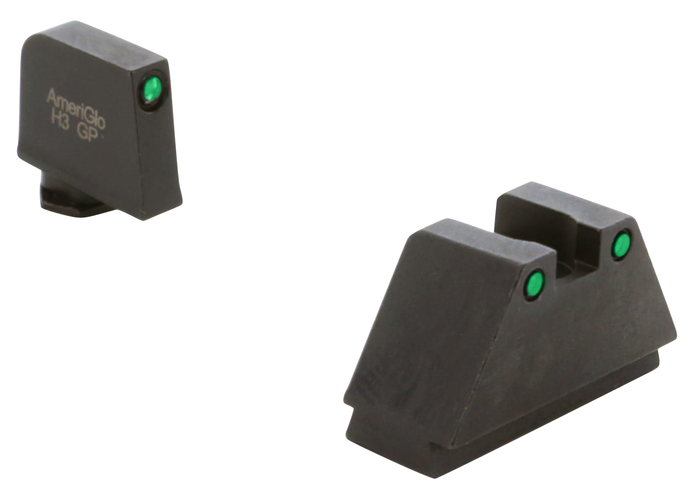 AmeriGlo GL815 Optic Compatible Sight Set for GlockBlack | 3XL Tall Green Tritium with Black Outline Front Sight 3XLTallGreen Tritium with Black Outline Rear Sight