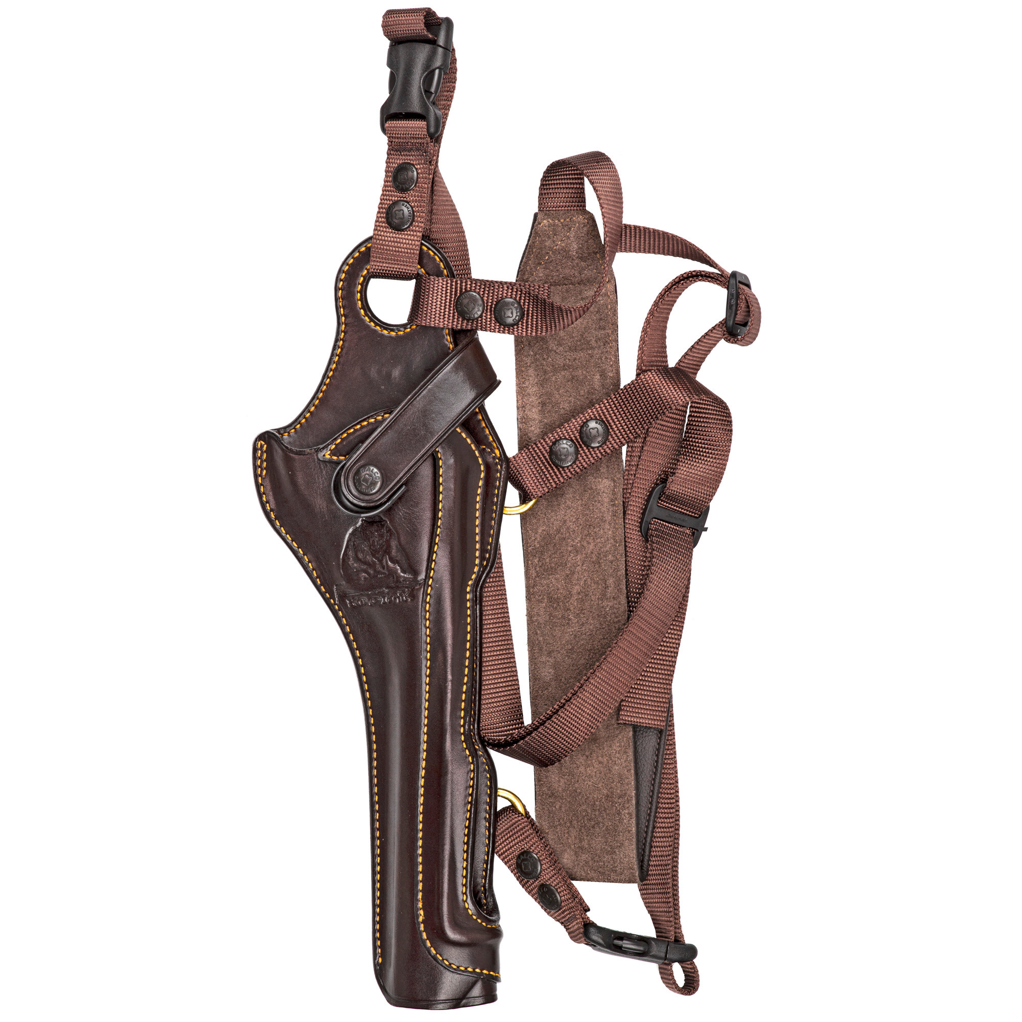 Galco KH172H Kodiak Hunter Chest Holster Havana Brown Leather Shoulder/Torso Strap Fits S&W X Frame 8.375" Right Hand