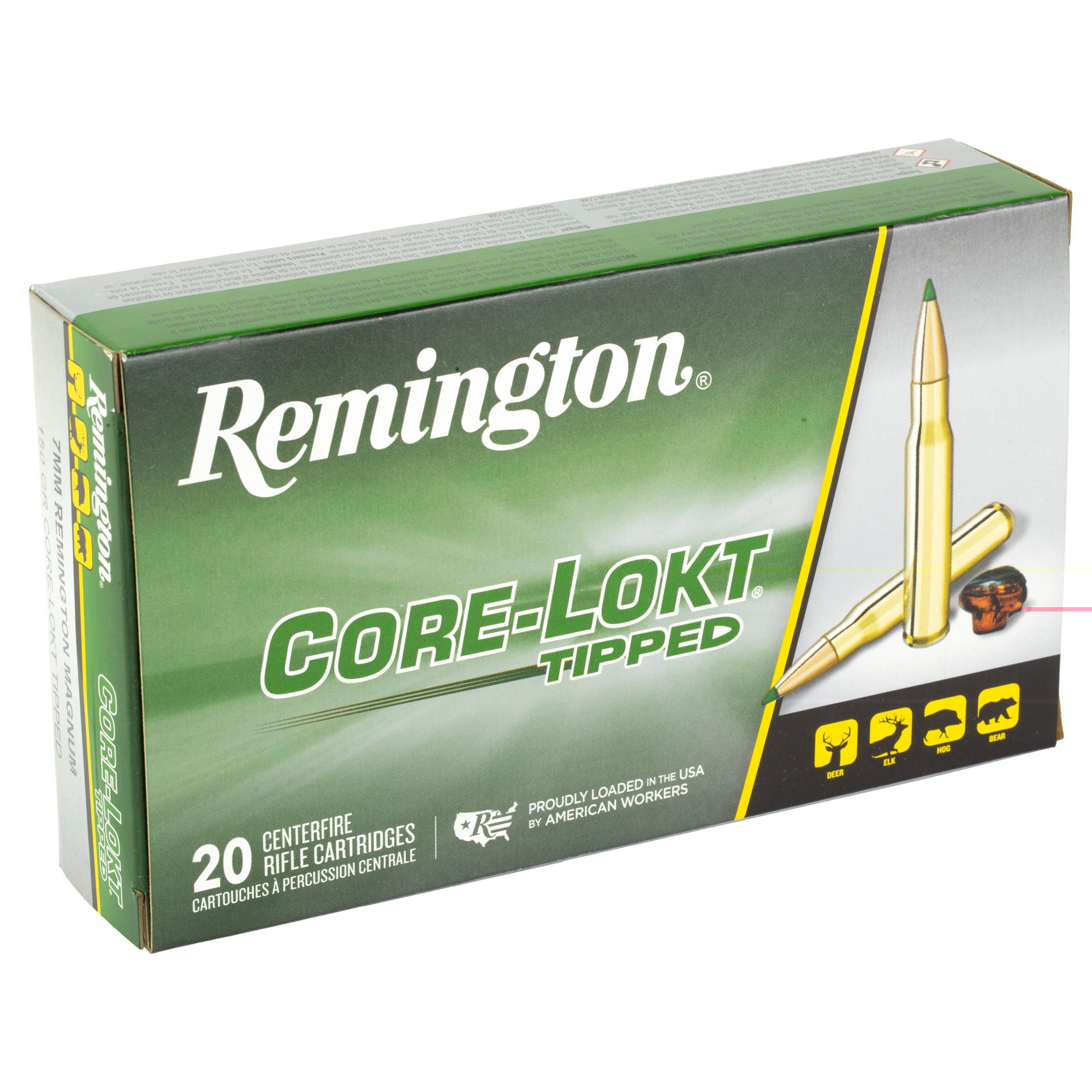 Remington Core-Lokt Tipped Ammunition 7mm Remington Magnum 150 Grain Polymer Tip 20RD