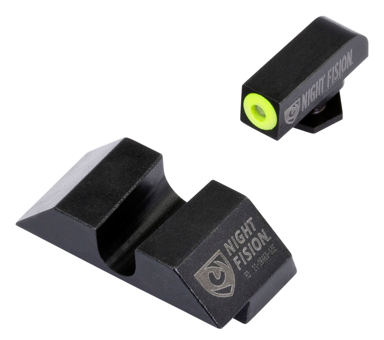 Night Fision GLK001014YGZ Tritium Night Sights For GlockBlack | Green Tritium Yellow Ring Front Sight Black Rear Sight