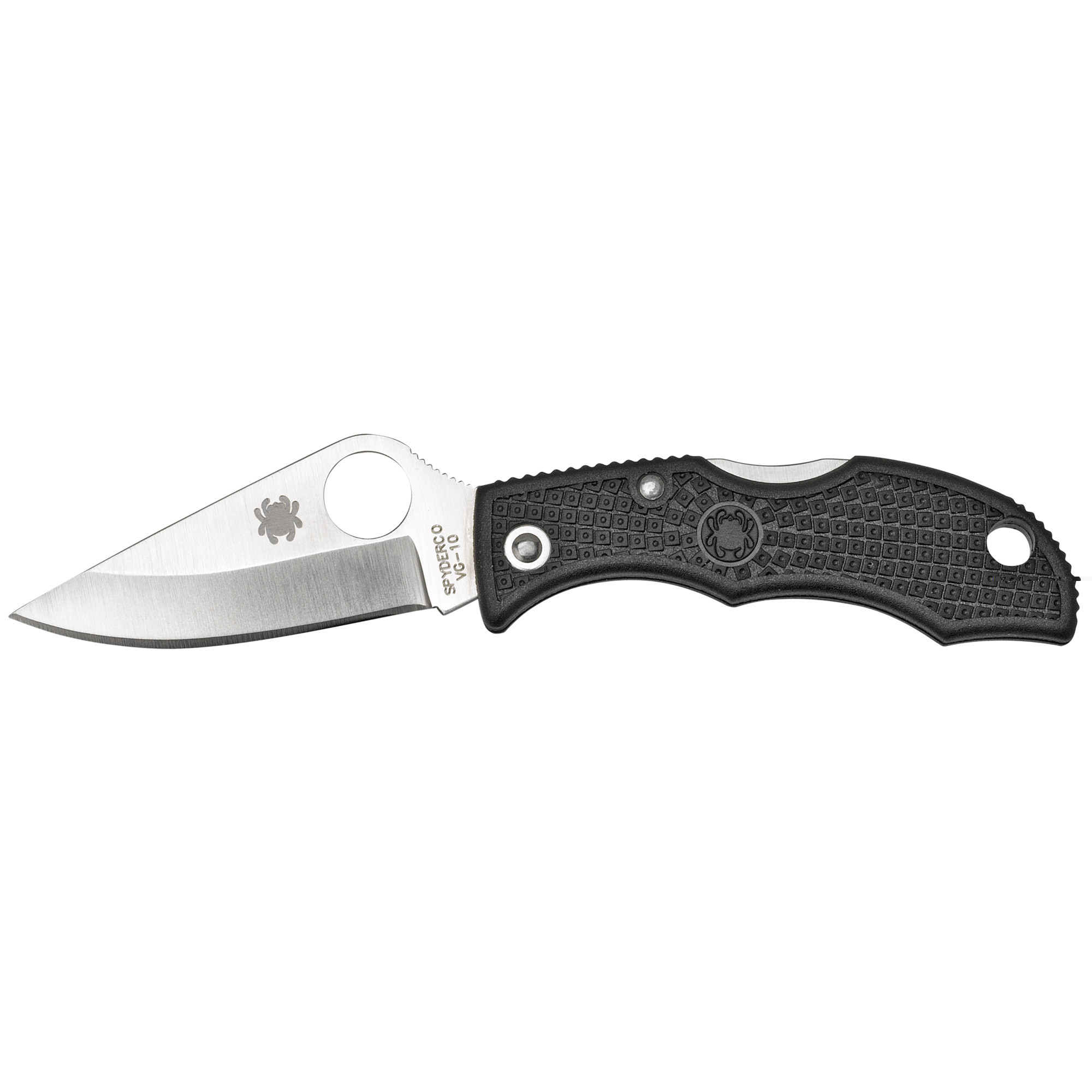 Spyderco Ladybug 3 Knife 1.938" Satin Clip Point Blade, Black FRN Handle