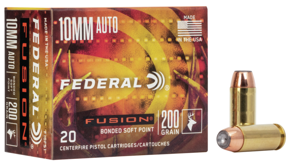 Federal Fusion Ammunition 10mm Auto 200 Grain Bonded Soft Point 20RD