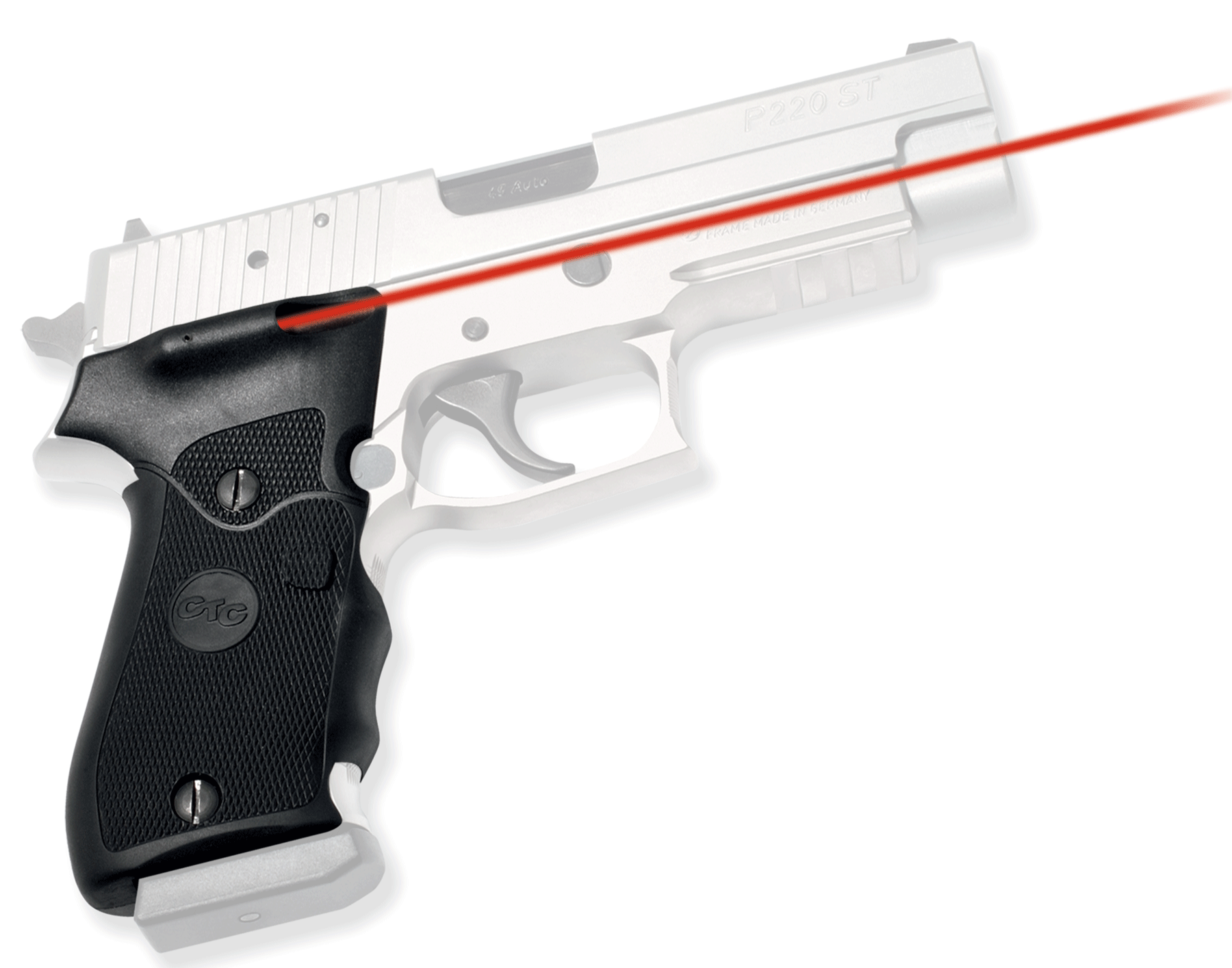 Crimson Trace LG320 Lasergrips5mW Red Laser with 633nM Wavelength & 50 ft Range Black Finish for Sig P220