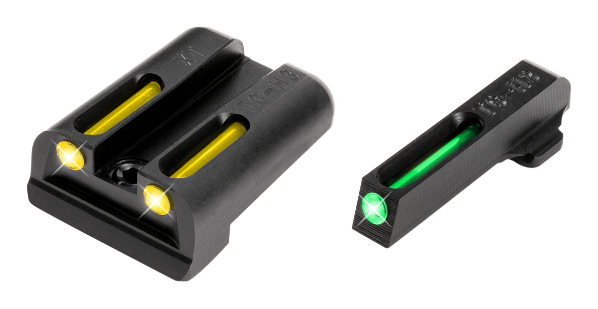 TruGlo TG131XTY TFOBlack | Green Tritium & Fiber Optic Front Sight Yellow Tritium & Fiber Optic Rear Sight