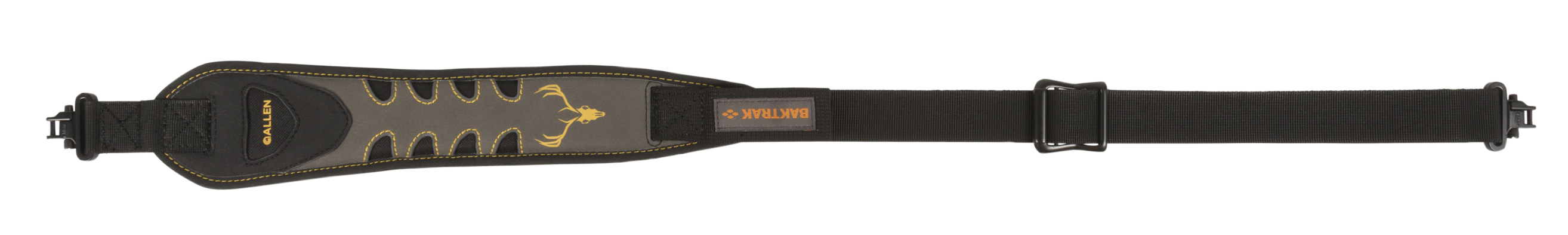 Allen 8357 Aspen Sling made of Gray Nubuck Leather with BakTrak Back, 28"-35" OAL, 3" W, Adjustable Design & Swivels for Rifles