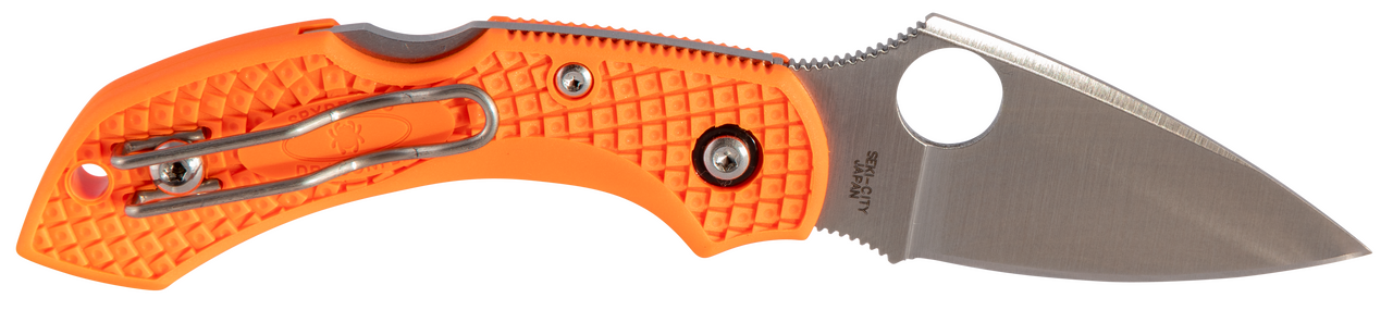 Spyderco C28POR2 Dragonfly 22.30" Folding Drop Point Plain VG-10 SS Blade Orange FRN Handle Includes Pocket Clip