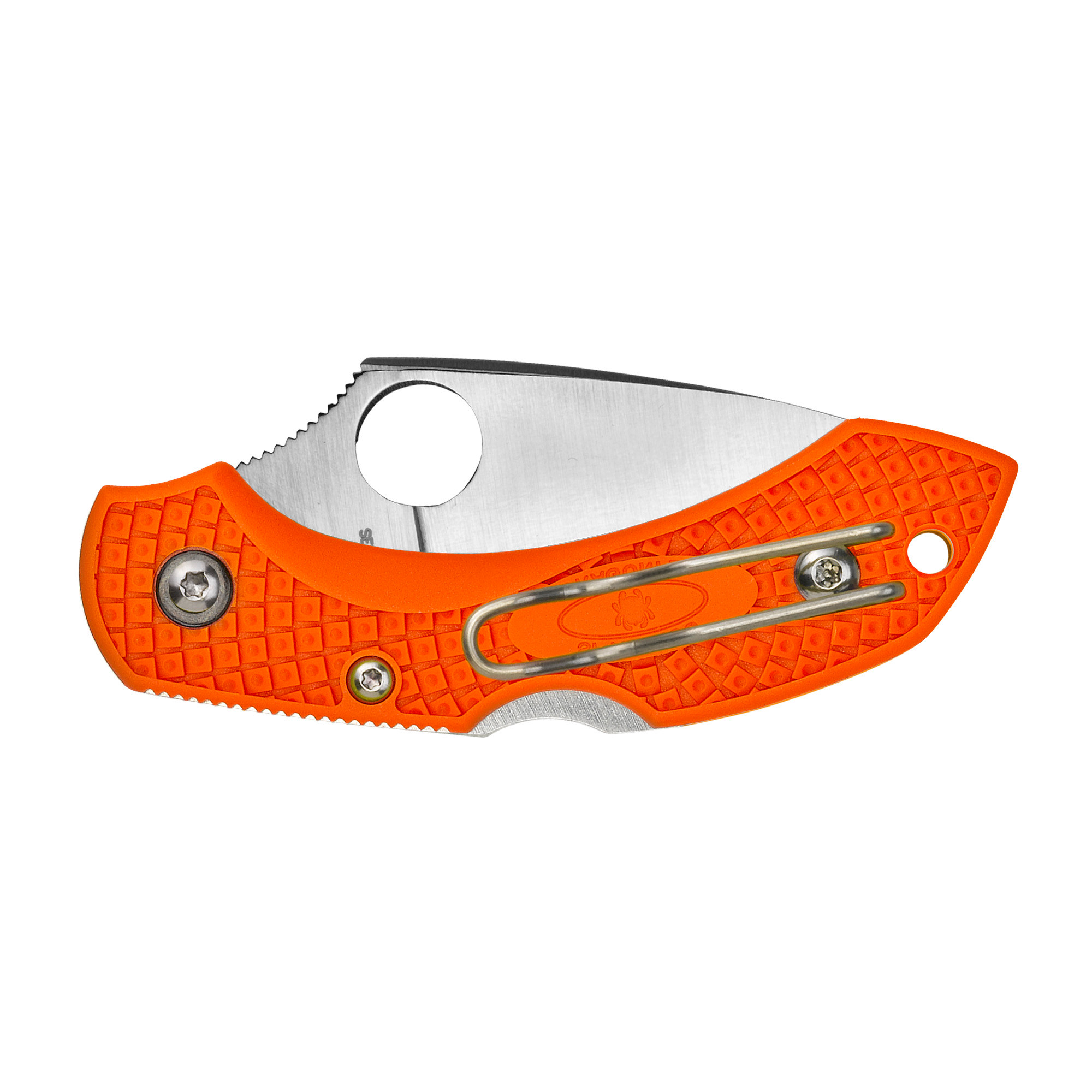 Spyderco C28POR2 Dragonfly 22.30" Folding Drop Point Plain VG-10 SS Blade Orange FRN Handle Includes Pocket Clip
