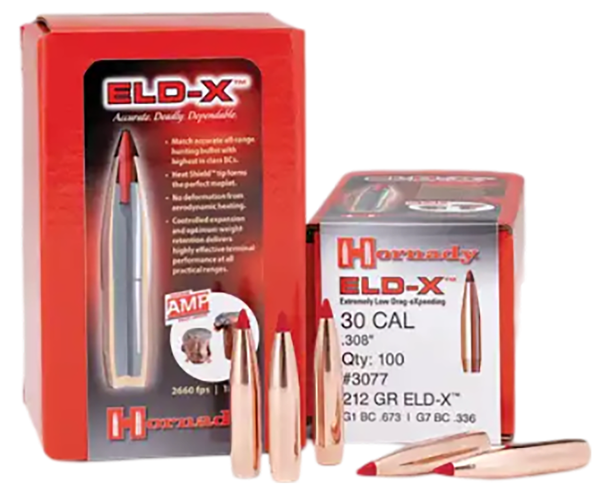 Hornady 3078 ELD-X Hunting 30 Cal .308 220 gr Extremely Low Drag-eXpanding