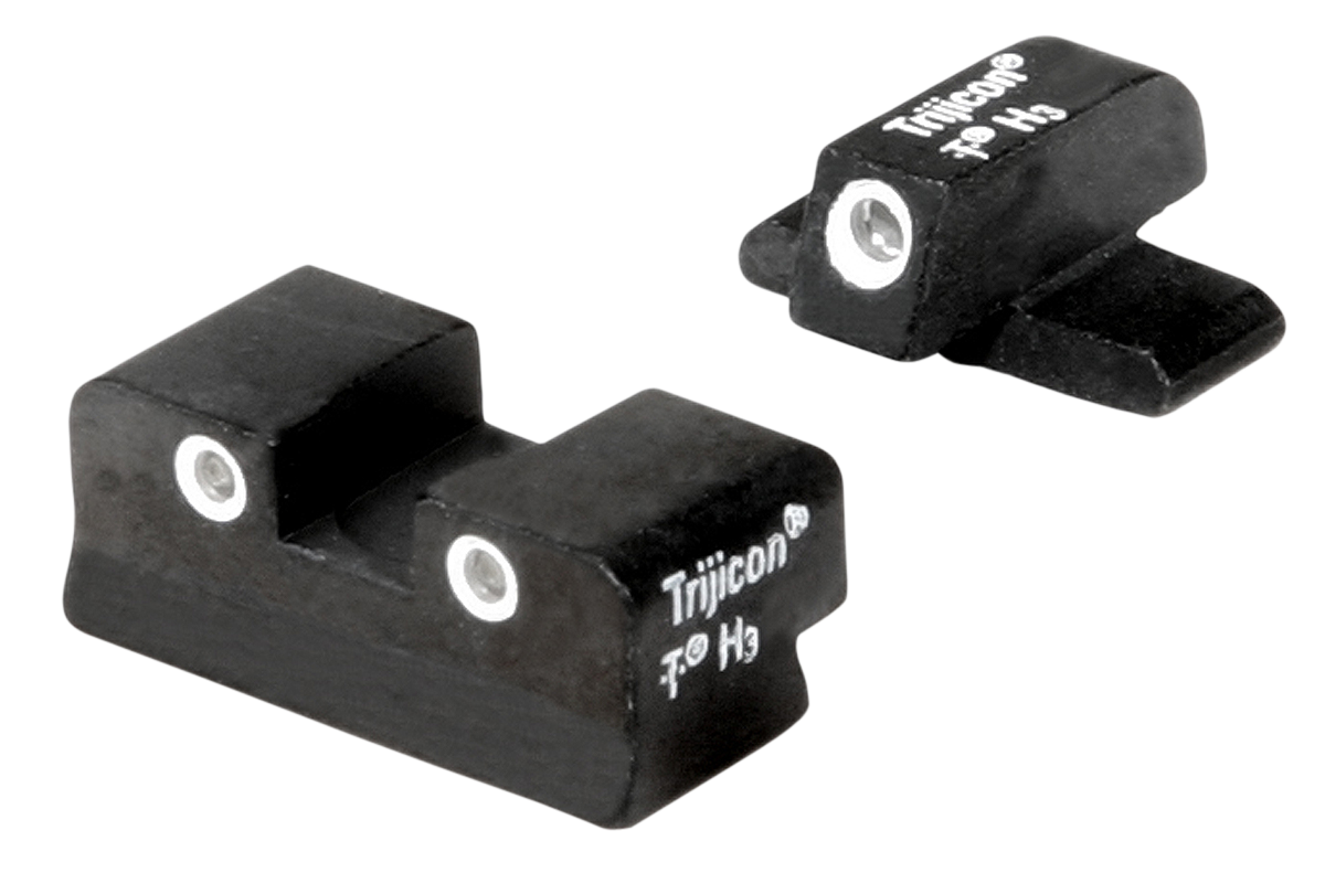 Trijicon 600988 Bright & Tough Night Sights- FN509Black | Green Tritium White Outline Front Sight Green Tritium White Outline Rear Sight