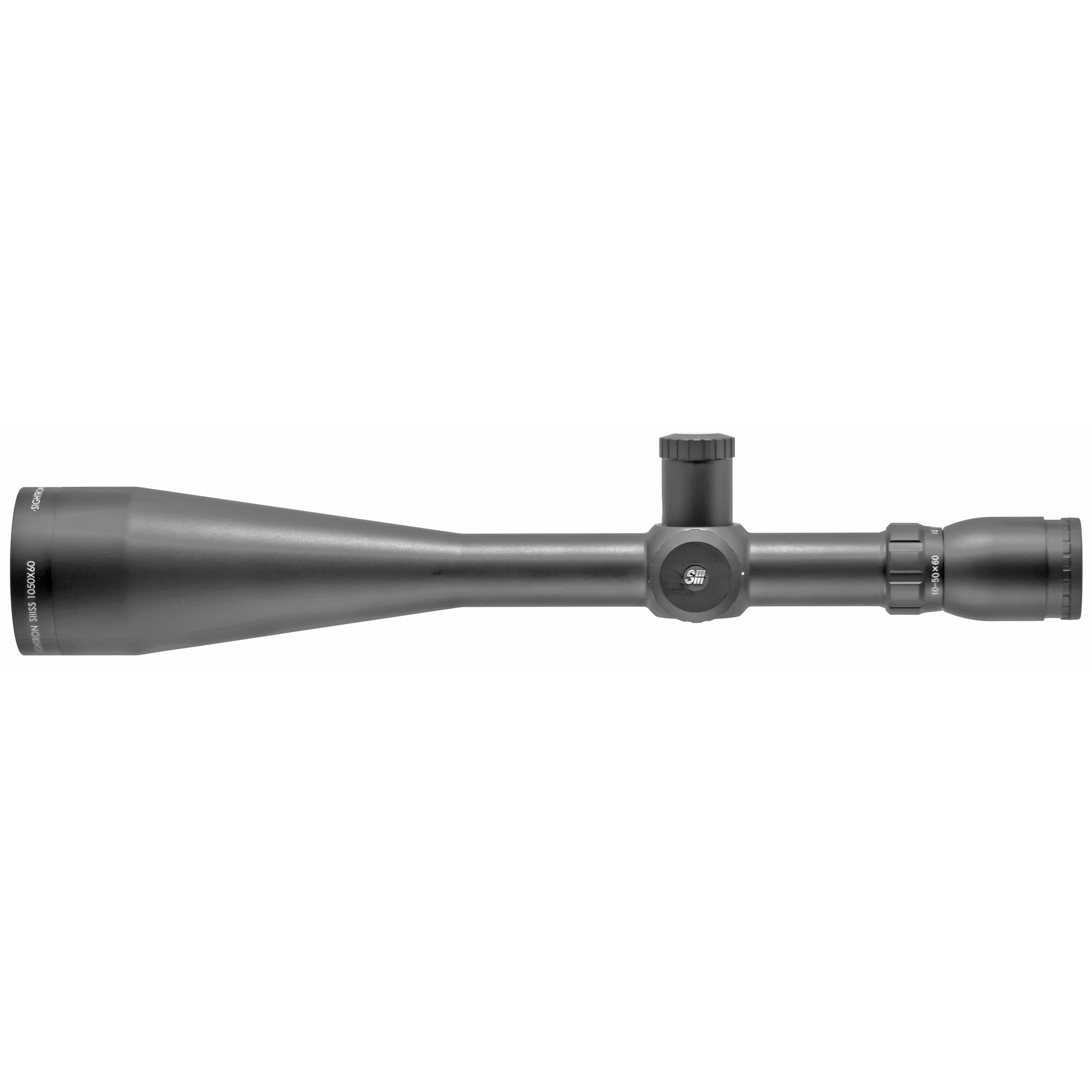 Sightron 10-50x60 SIII 30mm Riflescope Matte, Fine Crosshair, Side Focus, 1/8 MOA Target Knobs