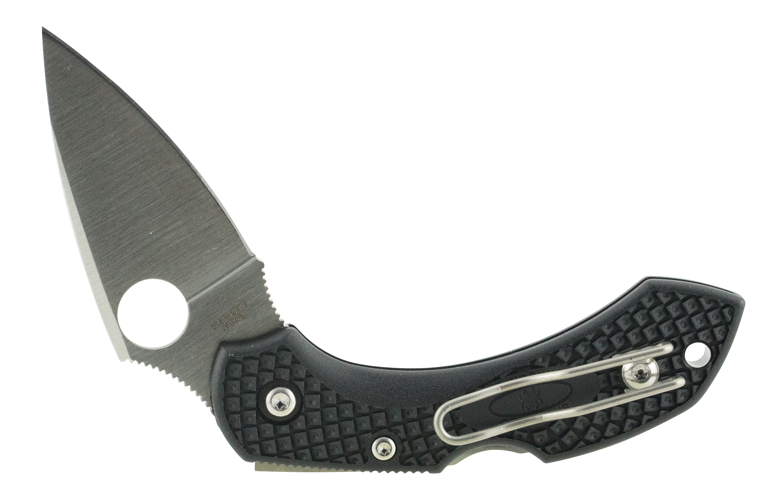 Spyderco C28PBK2 Dragonfly 22.25" Folding Clip Point Plain VG-10 SS Blade Black FRN Handle Includes Pocket Clip
