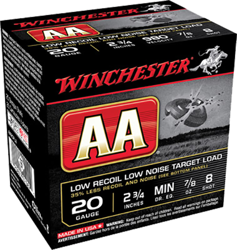 Winchester Ammo AA20FL8 AA Low Recoil 20 Gauge 2.75" 7/8 oz 890 fps 8 Shot 25ea
