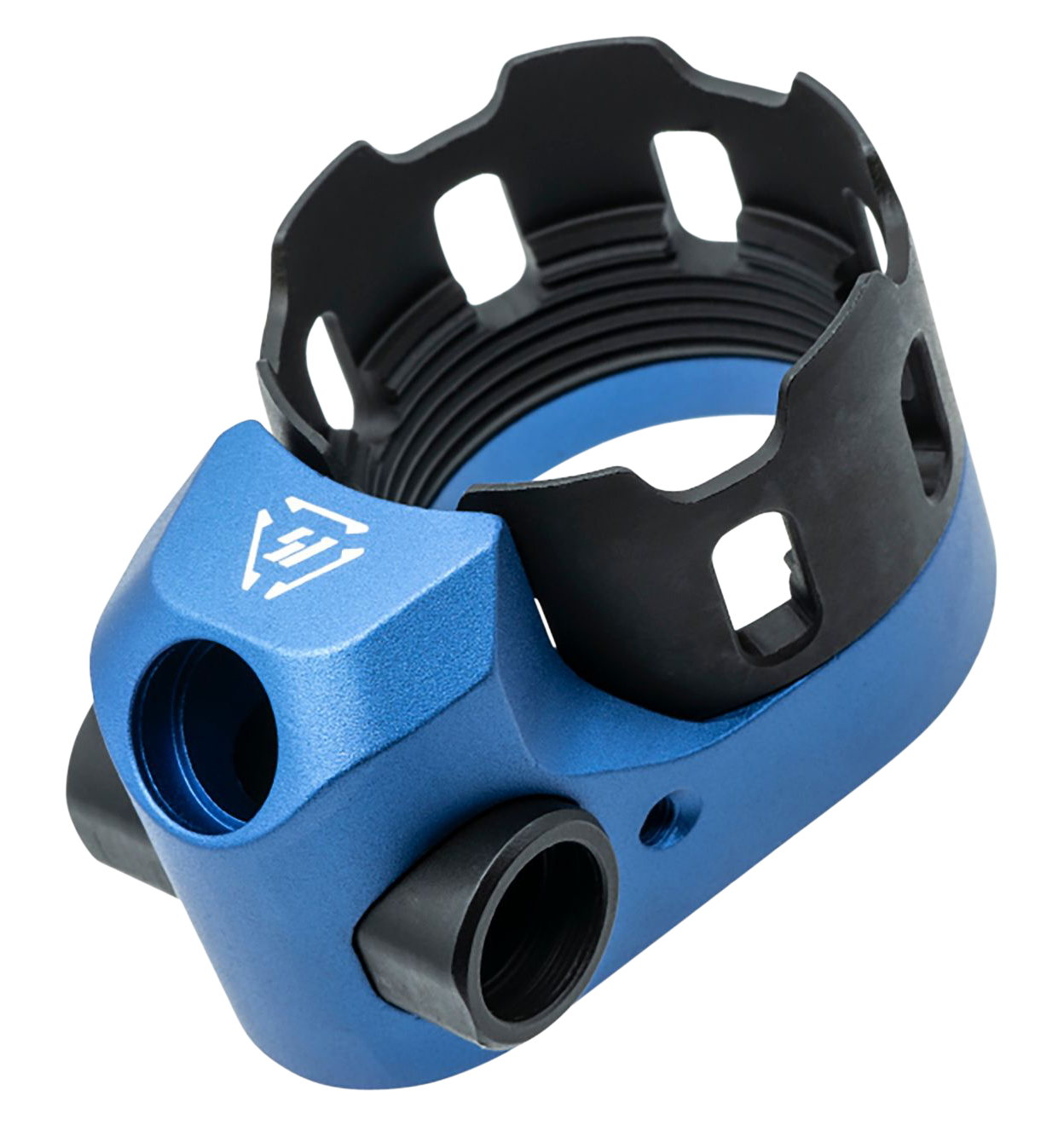 Strike Industries Tribus Enhanced Castle Nut & Ext. End Plat Blue