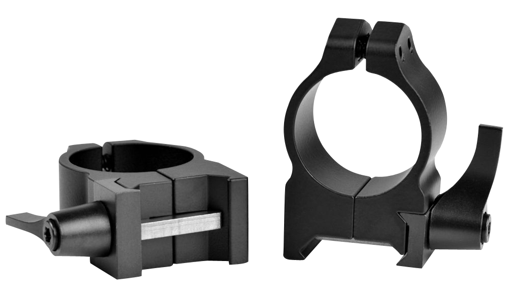 Warne 201LM Maxima Vertical Ring Set Quick Detach For Rifle Maxima/Weaver/Picatinny Medium 1" Tube Matte Black Steel