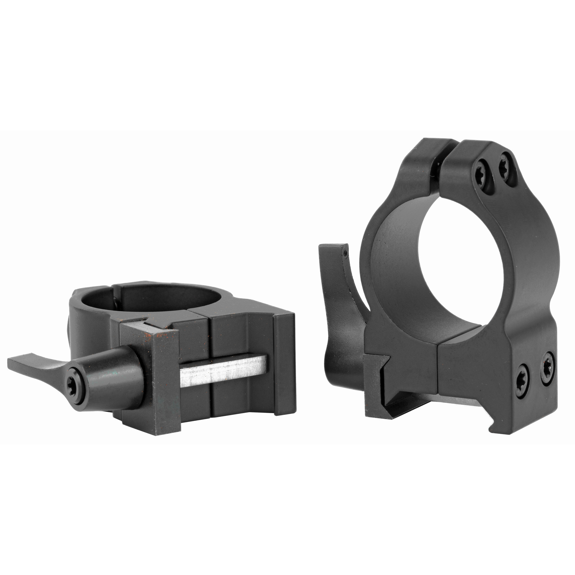 Warne 201LM Maxima Vertical Ring Set Quick Detach For Rifle Maxima/Weaver/Picatinny Medium 1" Tube Matte Black Steel
