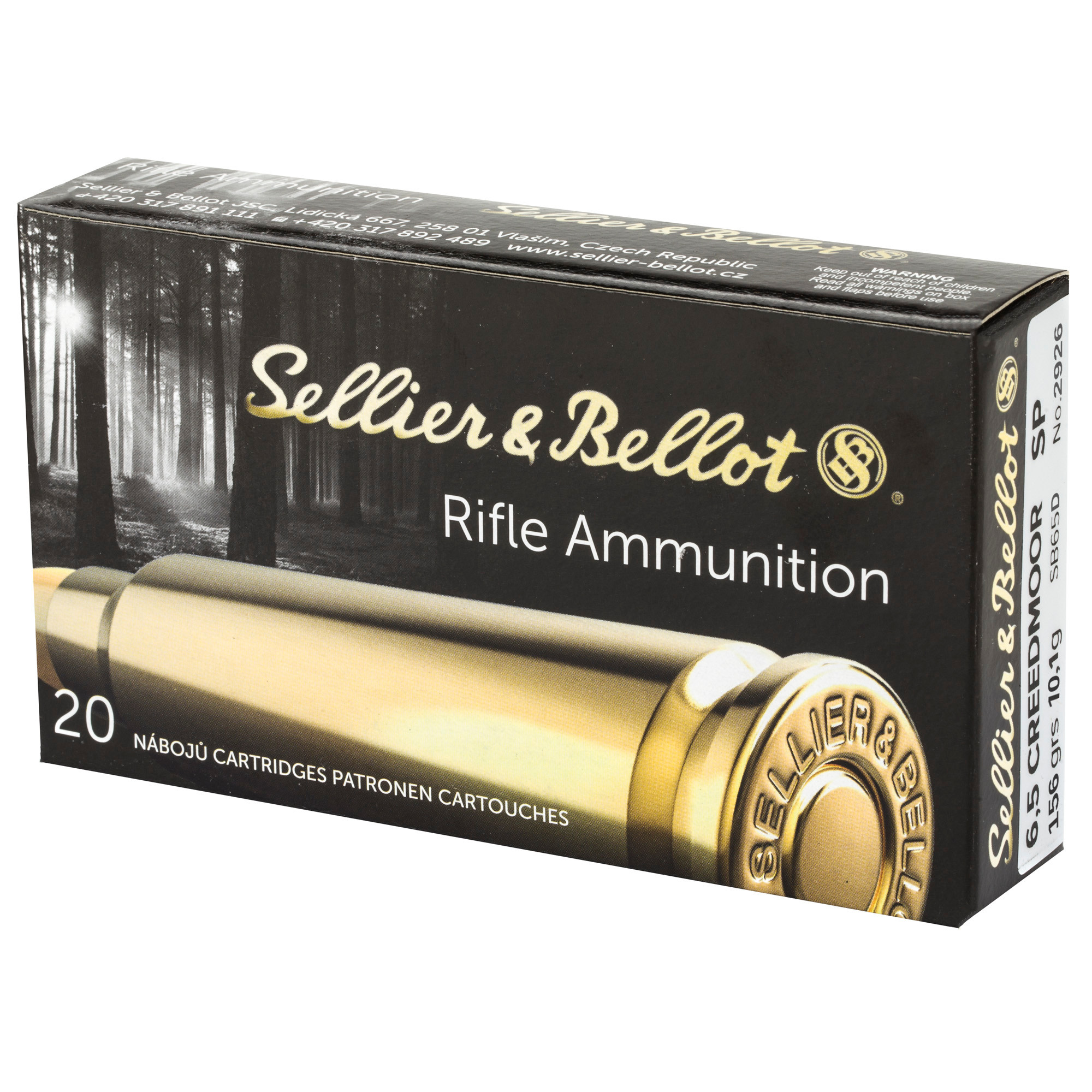 Sellier & Bellot Ammunition 6.5 Creedmoor 156 Grain Soft Point 20RD