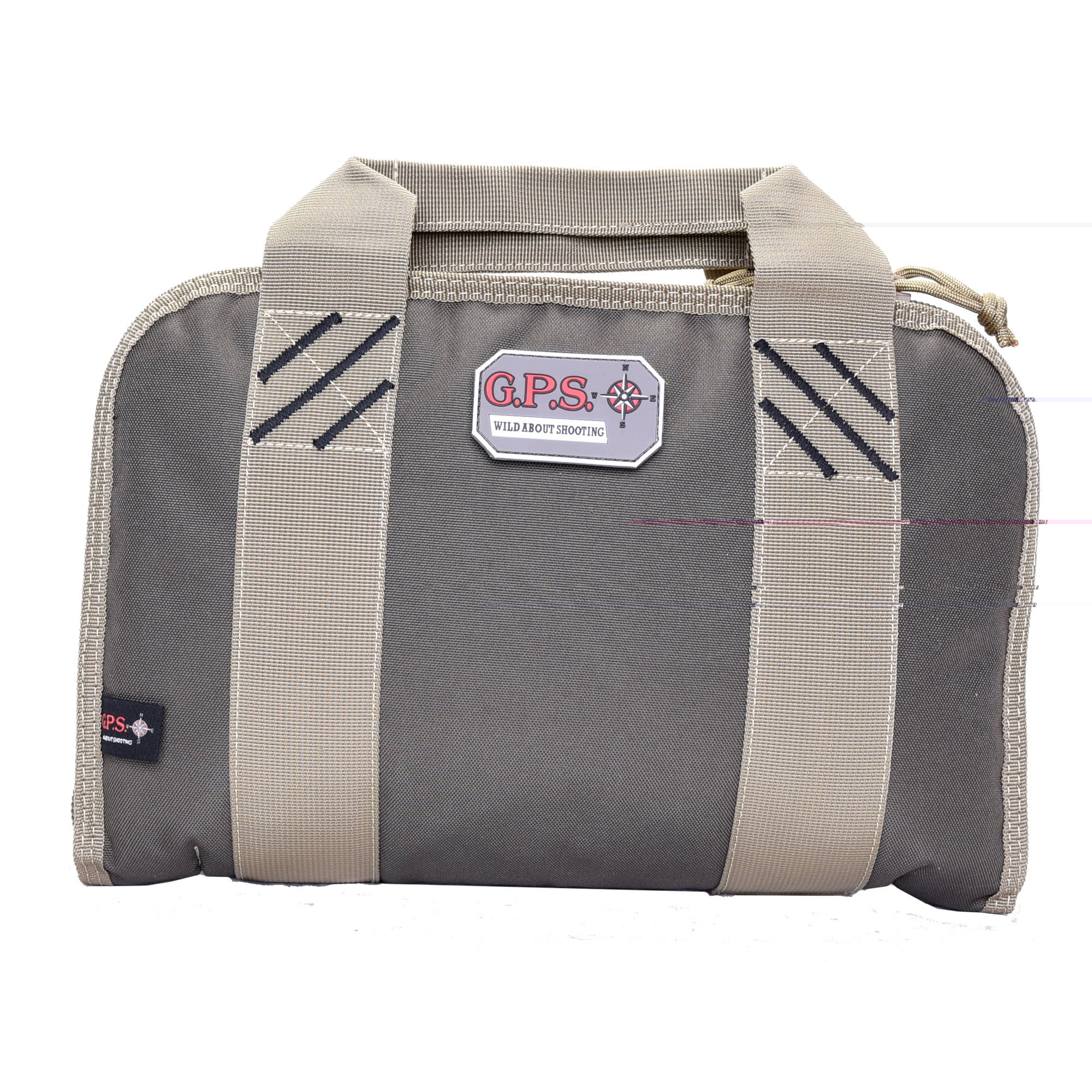 GPS Bags 1310PCRK Quadwith Visual ID Storage System, Side Pockets, Mag Storage Pocket & Rifle Green with Khaki Trim Finish Holds Up To 4 Handguns Includes Ammo Dump Cups