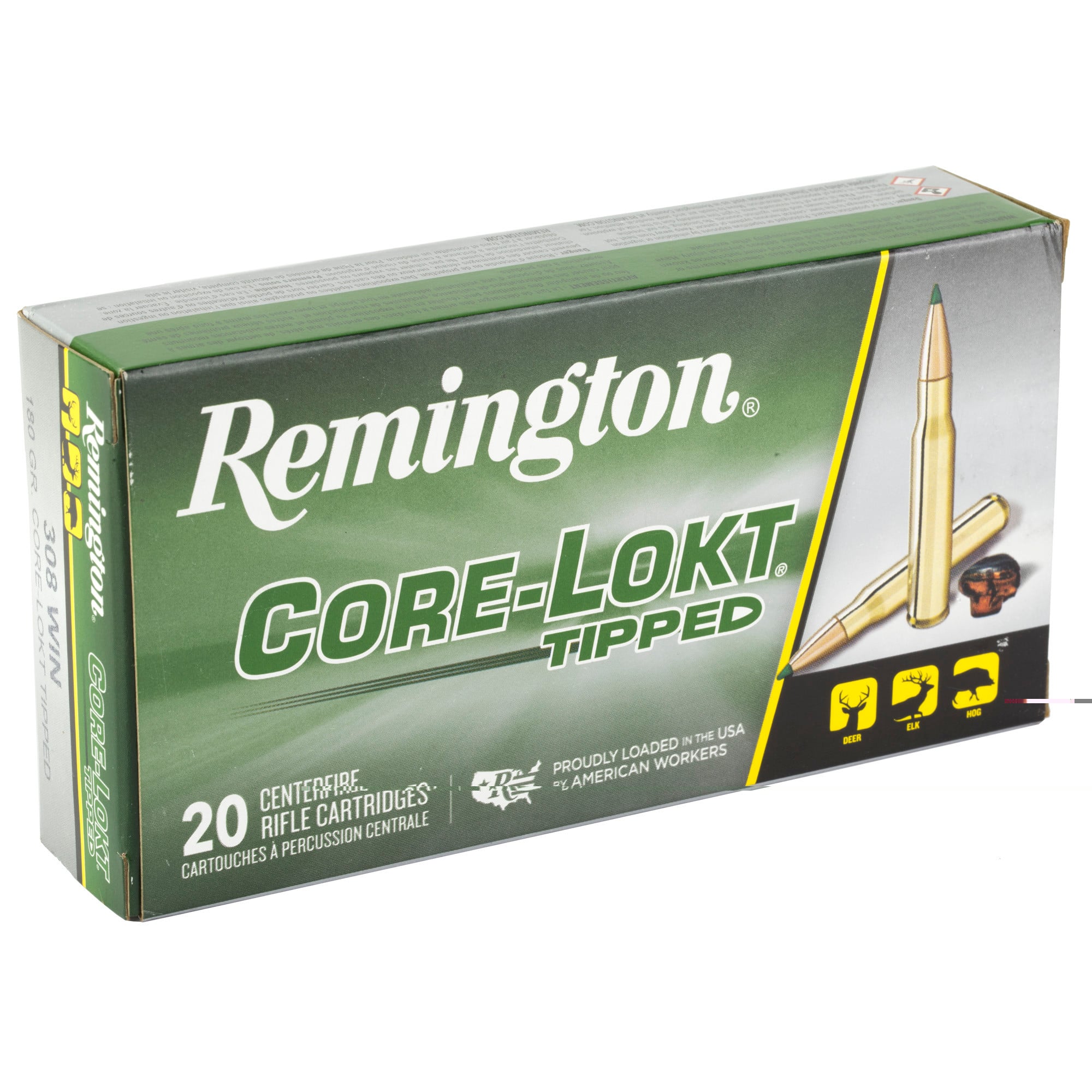 Remington Core-Lokt Tipped Ammunition 308 Winchester 150 Grain Polymer Tip 20RD