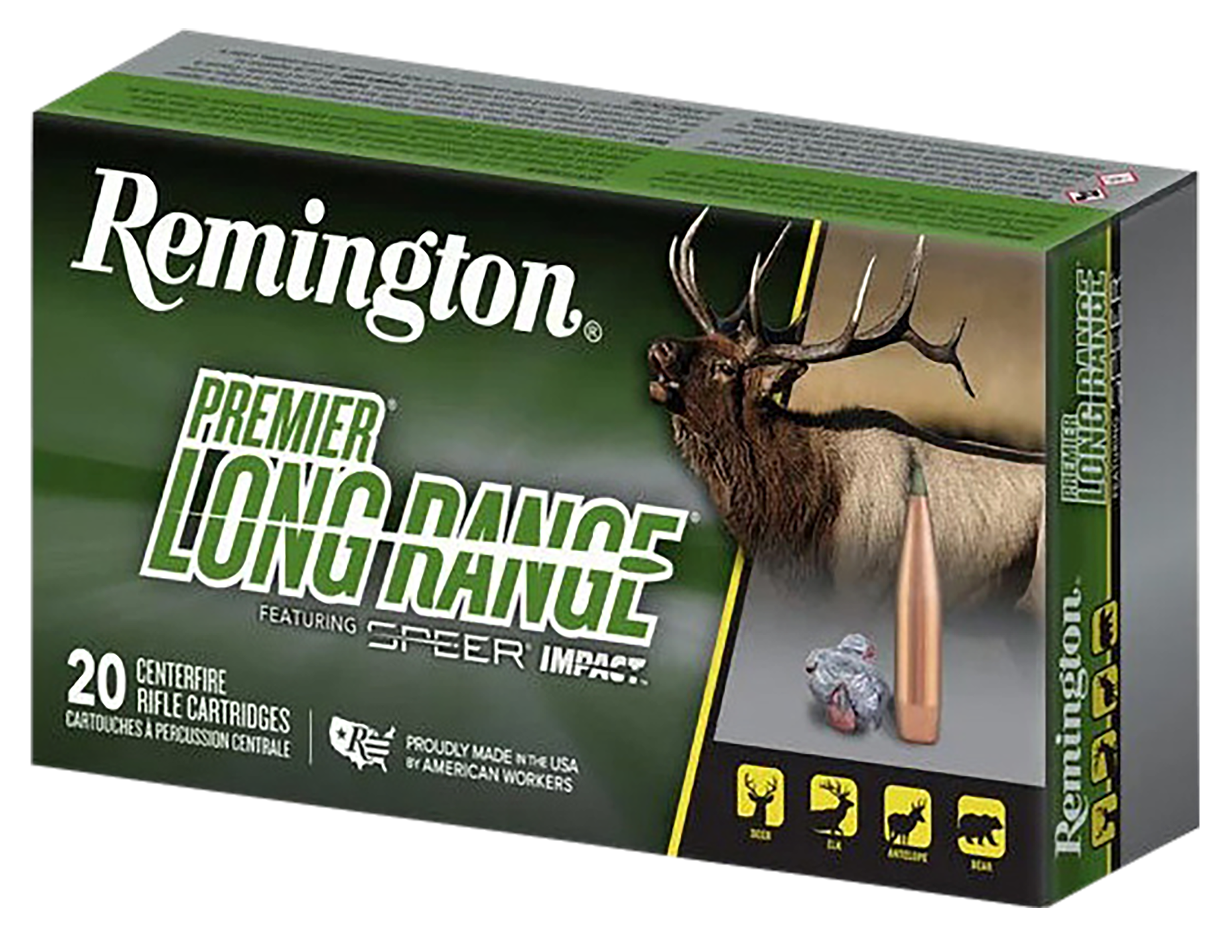 Remington Ammunition R28830 Premier Long Range 300 PRC 215 gr Speer Impact 20 Per Box/ 10 Cs