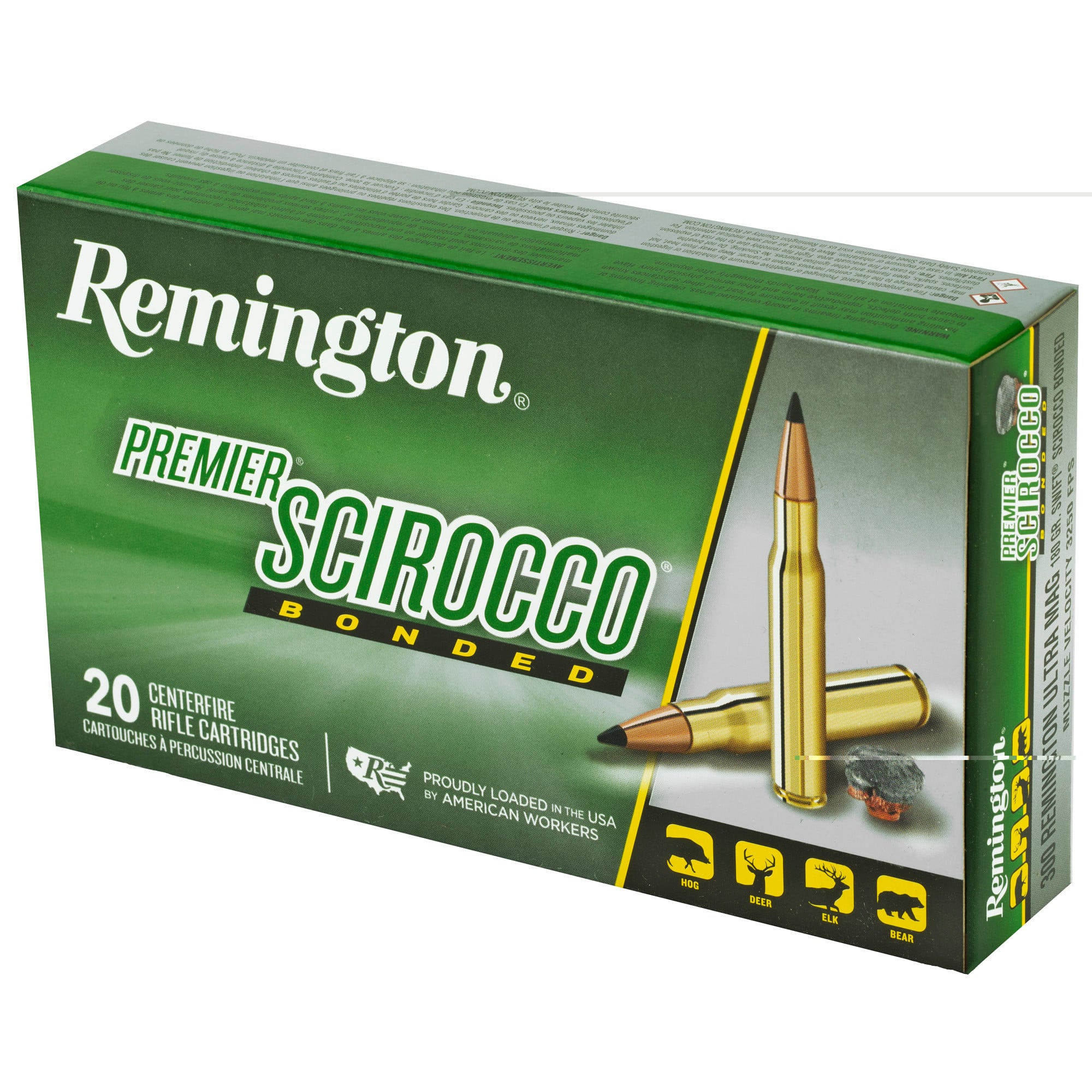 Remington Premier Ammunition 300 Remington Ultra Magnum 180 Grain Swift Scirocco II 20RD