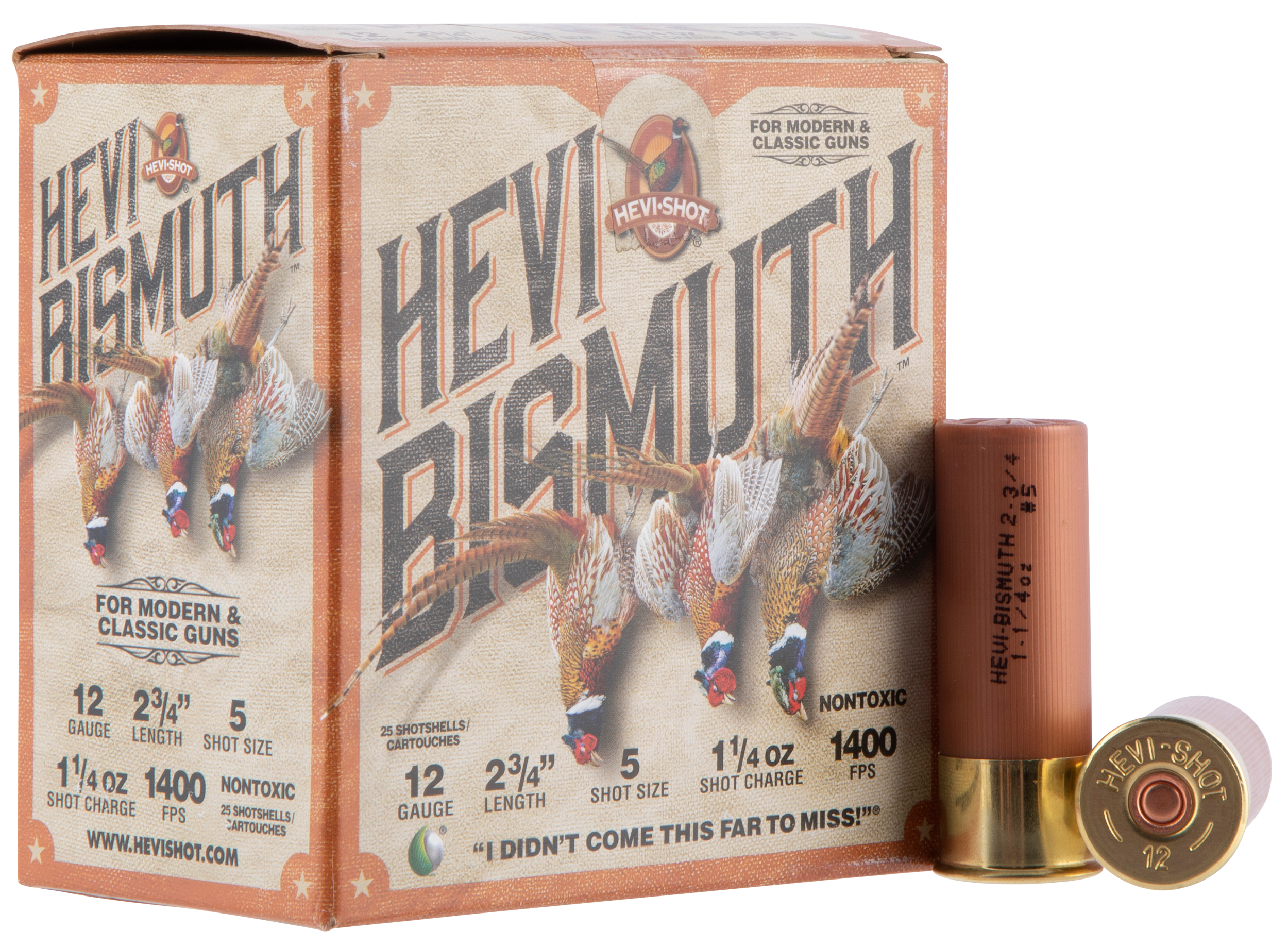 Hevi-Shot Bismuth Upland Ammunition 12 Gauge 2-3/4" 1-1/4 oz Non-Toxic Shot