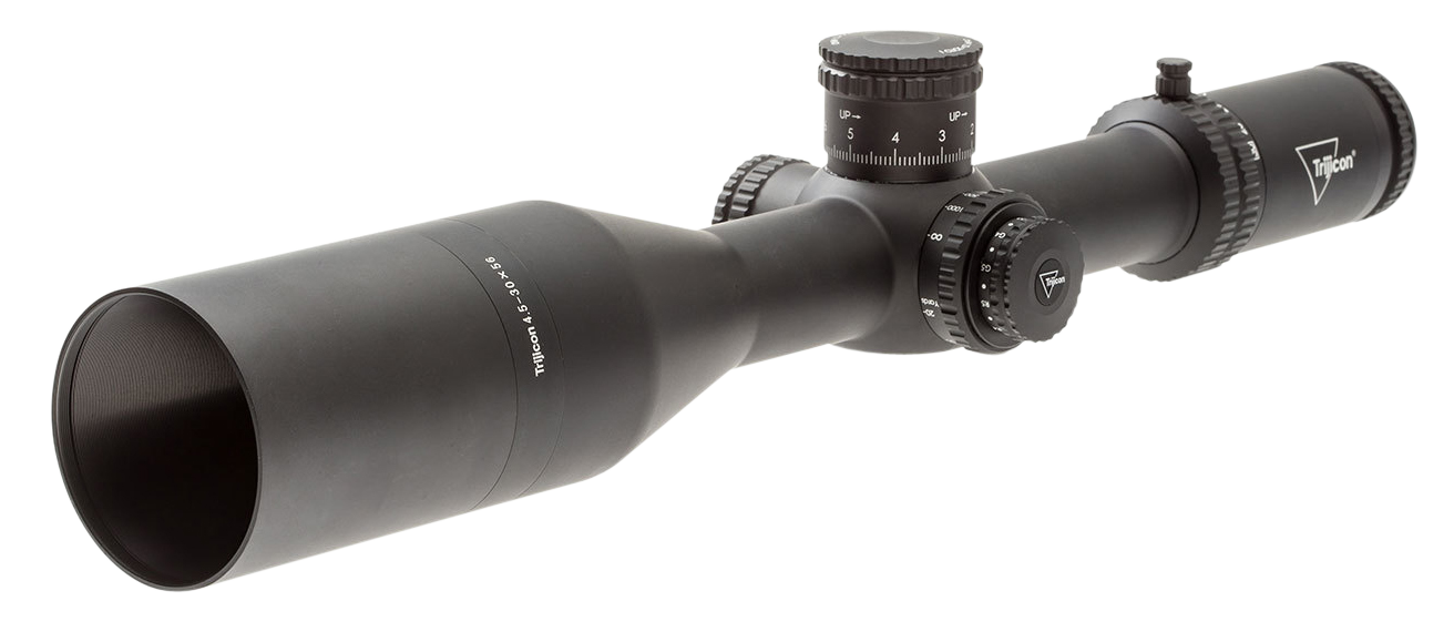 Trijicon 4.5-30x56 Tenmile 34mm Rifle Scope Matte Black, MOA Precision Tree (Red / Green), SF, 1/p
